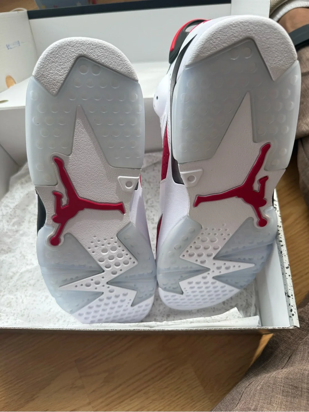 Jordan Retro High-Top Sneakers in White, Red & Black